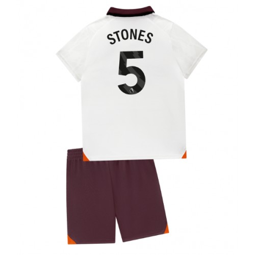 Fotbalové Dres Manchester City John Stones #5 Dětské Venkovní 2023-24 Krátký Rukáv (+ trenýrky)